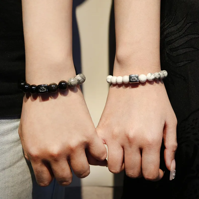 SIMPLE JOYS Obsidian Jade Bracelets Unisex-5