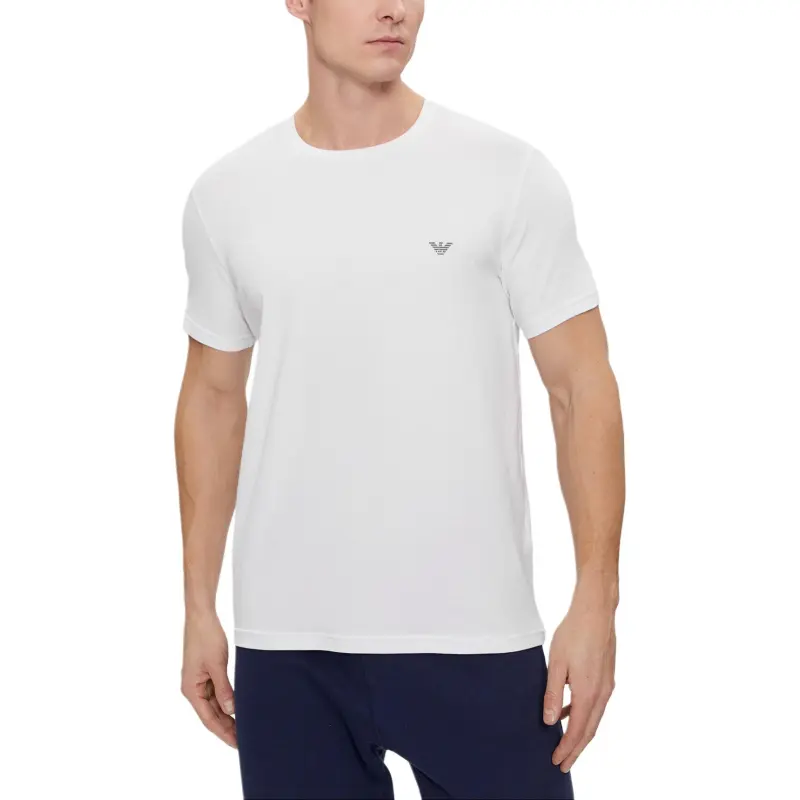 EMPORIO ARMANI SS24 Regular Logo Print Crew Neck Short Sleeved T Shirt Men's Men's 2 Pack 2 Pack-8