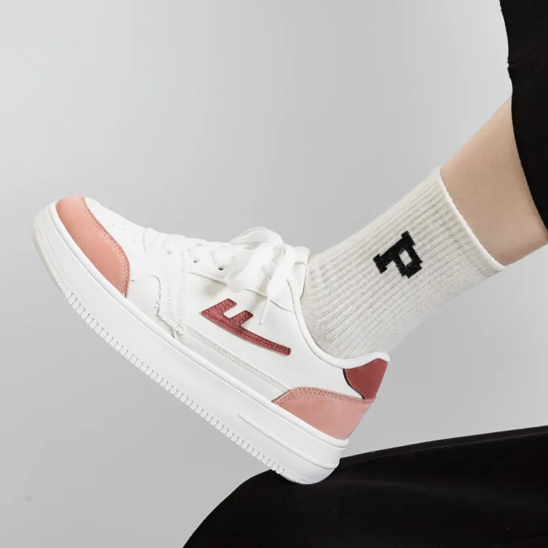 Warrior Lightweight Low Top Skateboard Shoes Women's White Brick Red-7