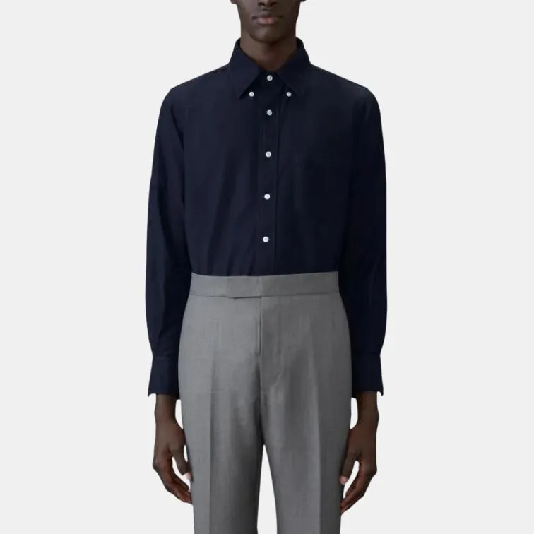 THOM BROWNE Logo tag Cotton Shirt-1