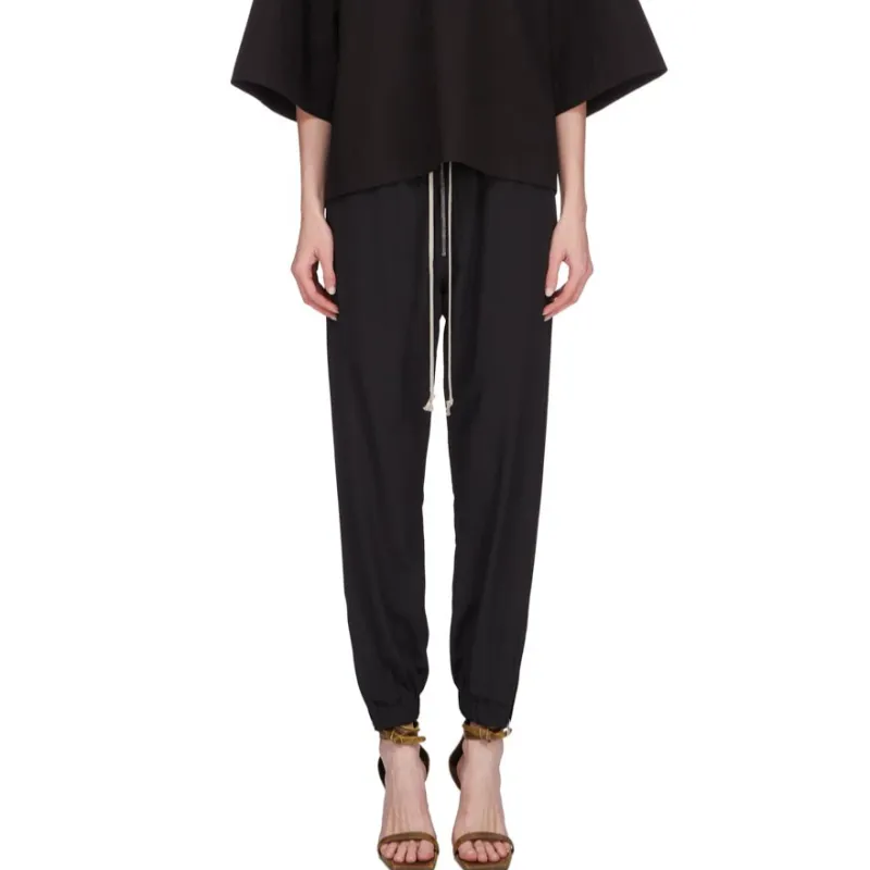 RICK OWENS Cocoon Crepe Track Pants 'Black'-2