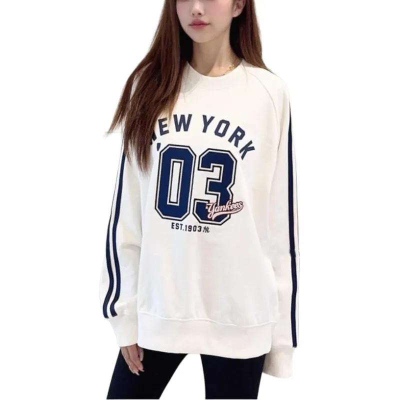 MLB New York Yankees Sweatshirt Unisex Cream-3