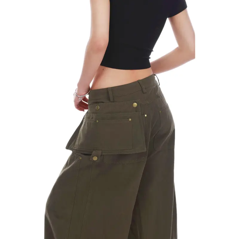 VINMUK Cargo Pants Unisex Army Green-6