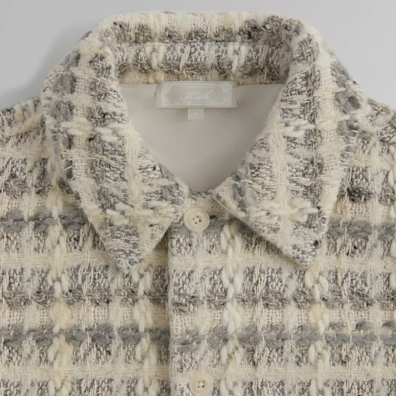 KITH Windowpane Tweed Boxy Collared Overshirt-2
