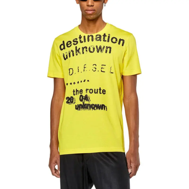 DIESEL T-Shirts Men Yellow-4