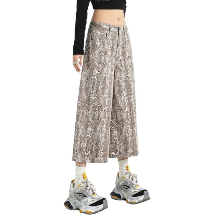 NHZN Casual Shorts Women's Snakeskin Print-3