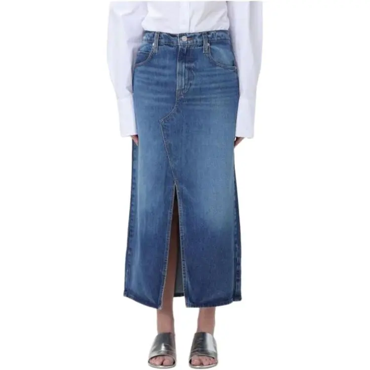 FRAME The Midaxi High Rise Midi Denim Skirt-4