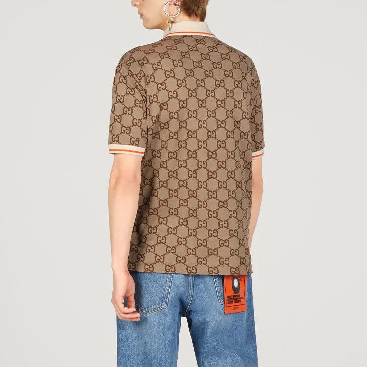 GUCCI Gg Logo Jacquard Polo Shirt-3
