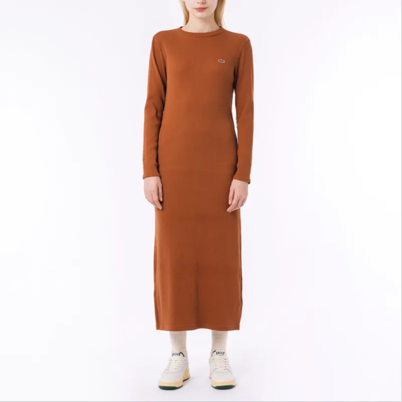 LACOSTE Long Sleeved Dresses Women's Orange-2