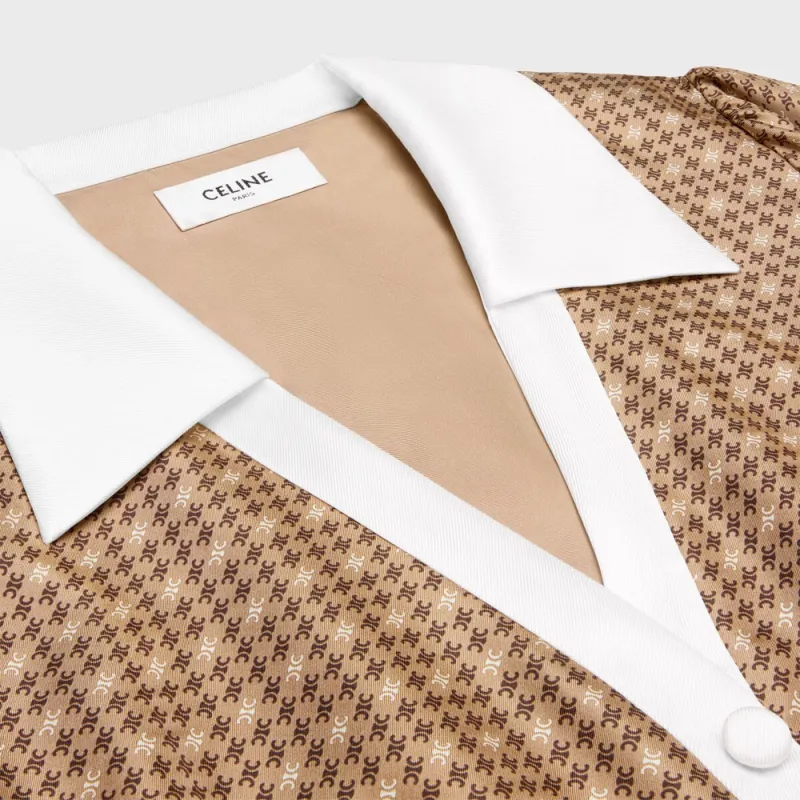 CELINE Mini Shirt Dress In Silk Twill-2