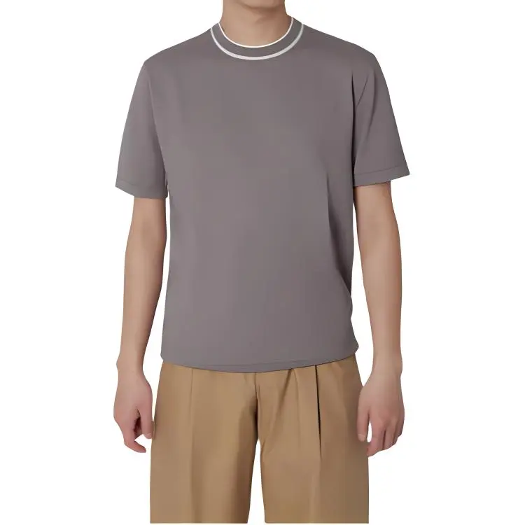 Hacikis T Shirt Men's Casual Gray-1