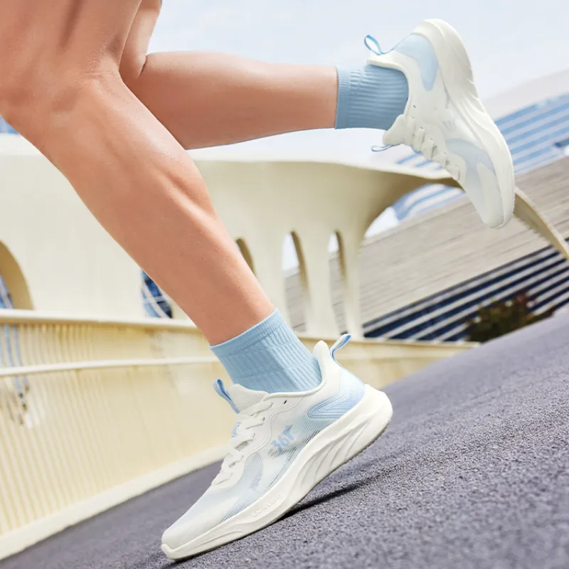 361° Anti Slip Wear Resistant Low Top Running Shoes Men's White Blue-2