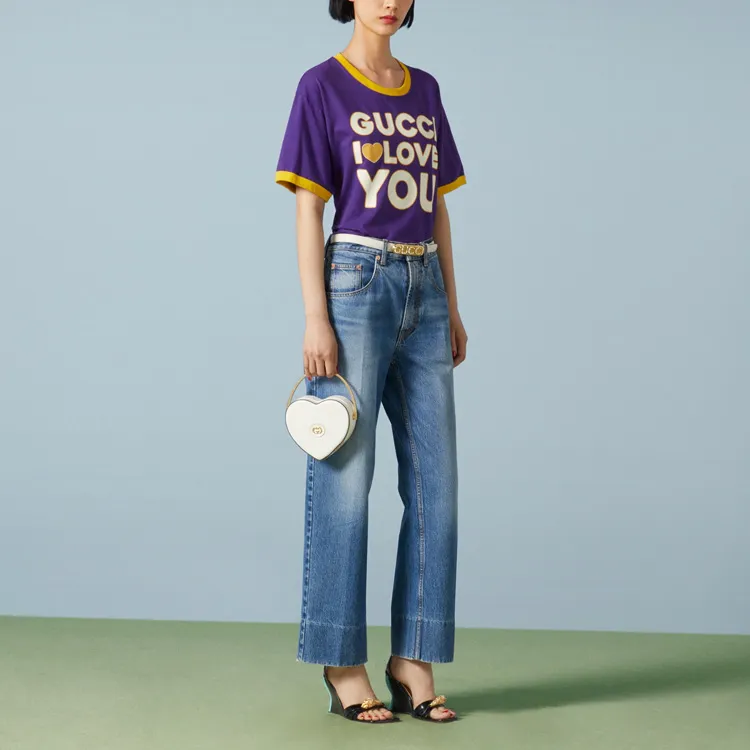 GUCCI SS23 Drop Shoulder Sleeve T Shirt Women's Dark Purple-3