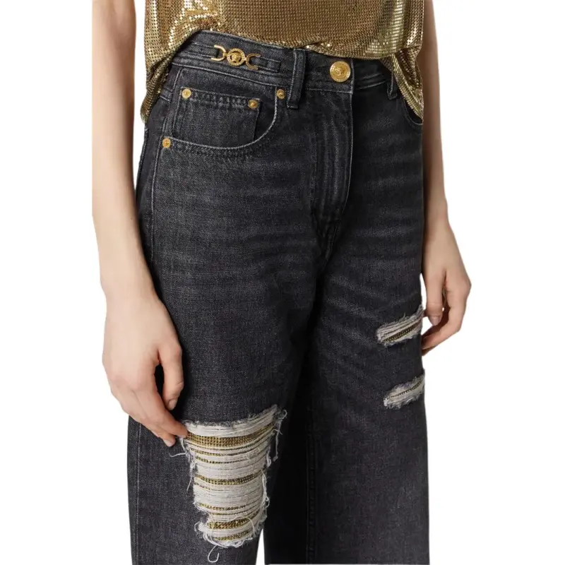 VERSACE SS25 Jeans Women's Black-4
