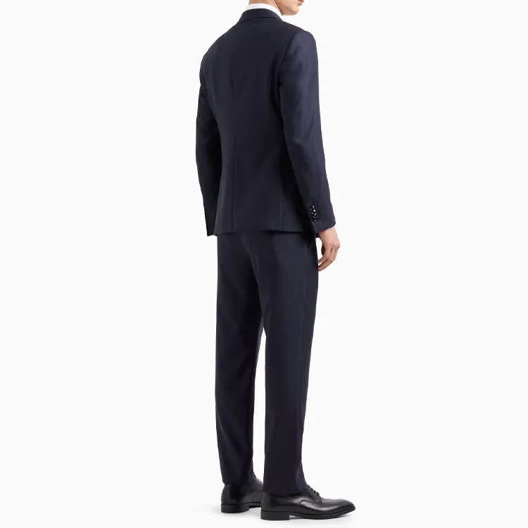 GIORGIO ARMANI Soho Line Double breasted Pinstriped Suit In Virgin Wool-2