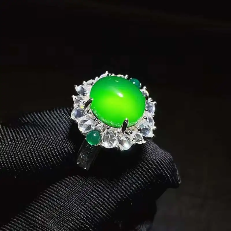 JUNWEN Chalcedony Rings Women's-1