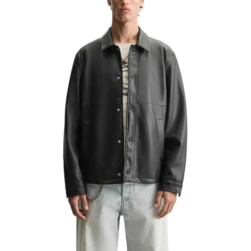 ZARA Leather Jacket Unisex Black-2