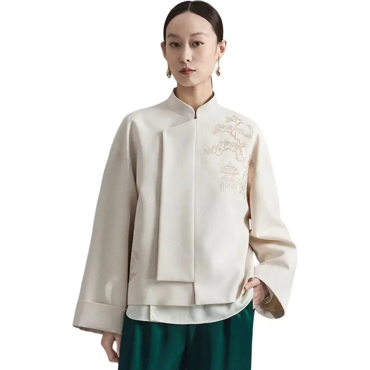 NAWEI Jackets Coats Women's Beige-4