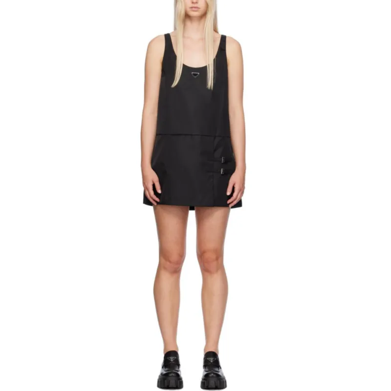 PRADA Enamel Triangle Sleeveless Mini Dress-2