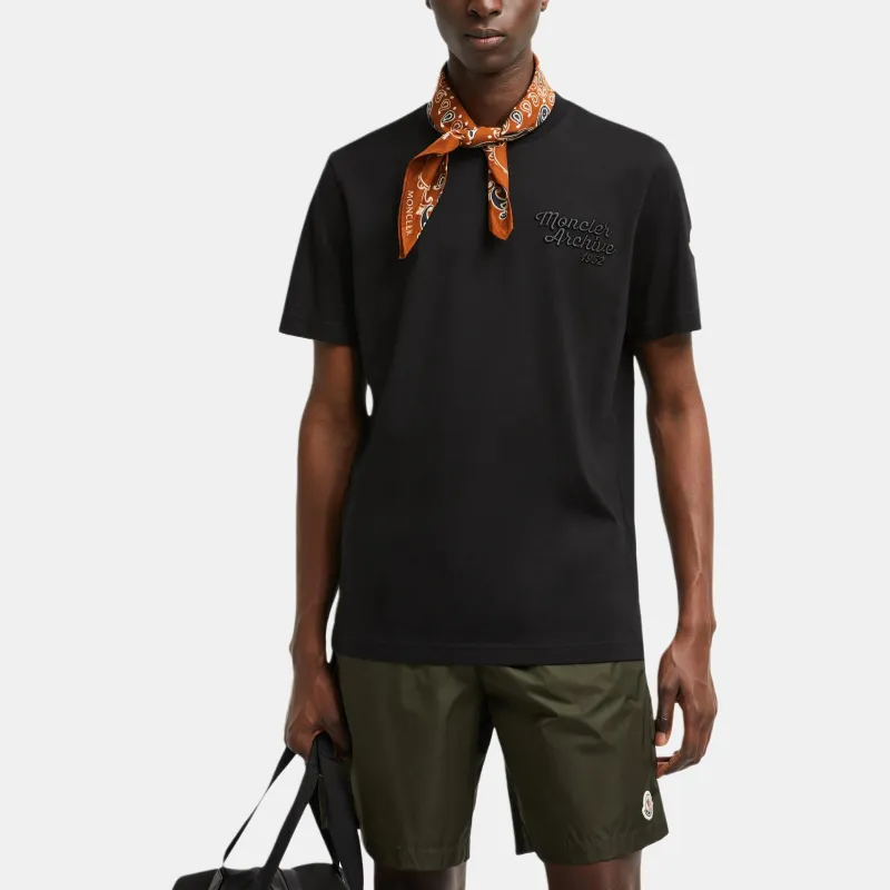 Moncler Logo Embroidered Crewneck T Shirt-1