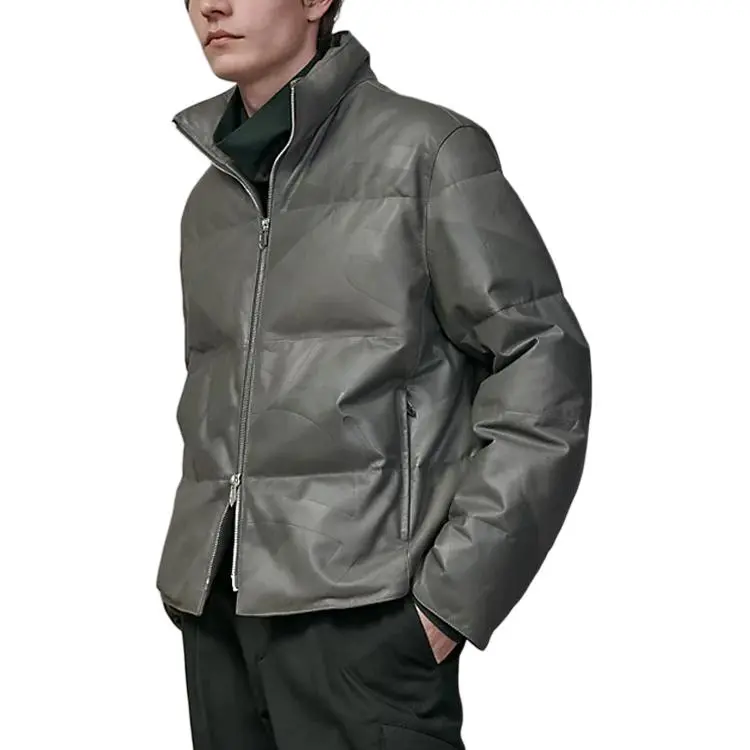 HERMES FW22 Leather Jacket Men's Charcoal Gray-1