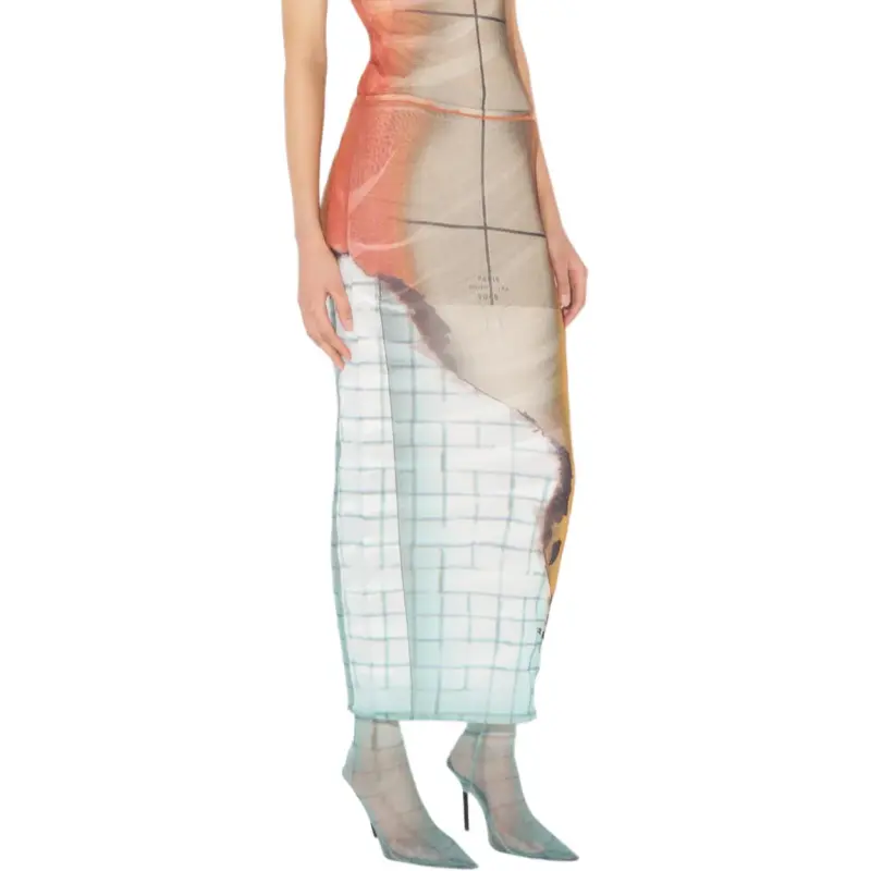 Jean Paul Gaultier Casual Long Skirts Women's Orange-3