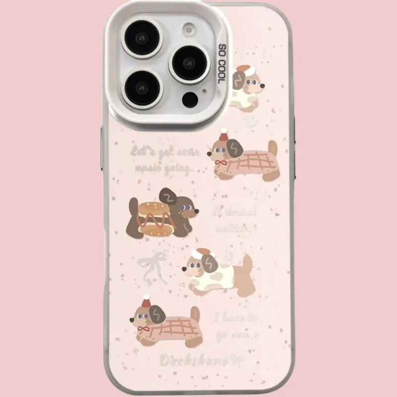 Wei Xin Acrylic Material Ink Splatter Dachshund Phone Cases Compatible With IPhone 16/15 Pro Max/Apple 13/14 Pro/Max-1