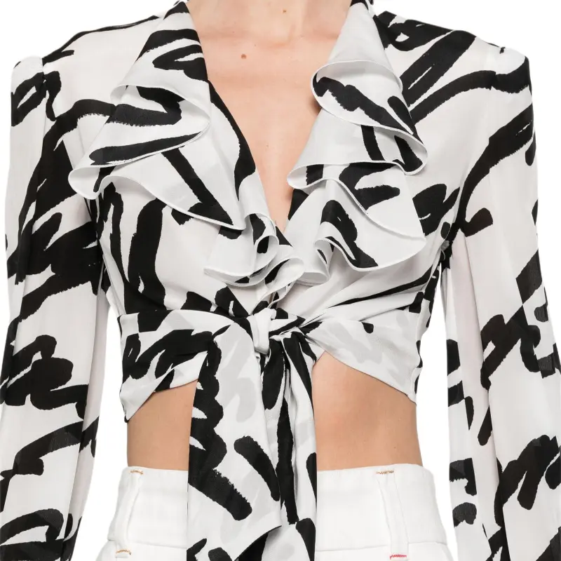 BALMAIN Love Letter Ruffled Skirt-4