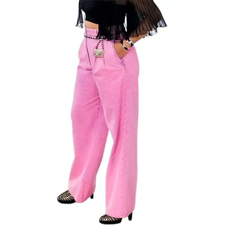 CHANEL SS21 Jeans Women's Neon Pink-2