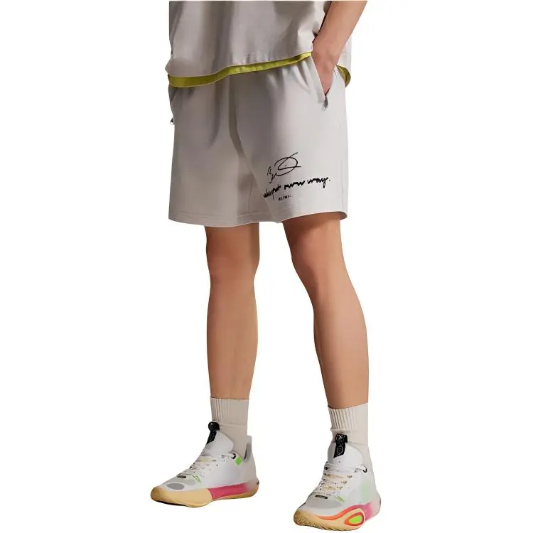 LiNing Casual Shorts Men's Heather Gray Tile Gray-4