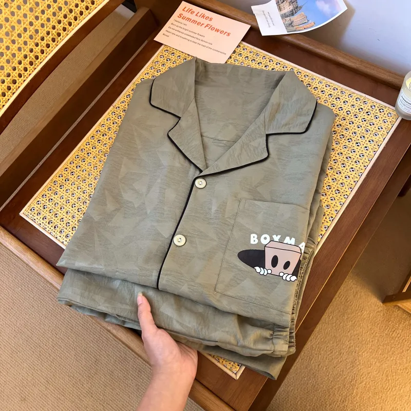 WANANNI Pajama Set Men's Olive Green-2