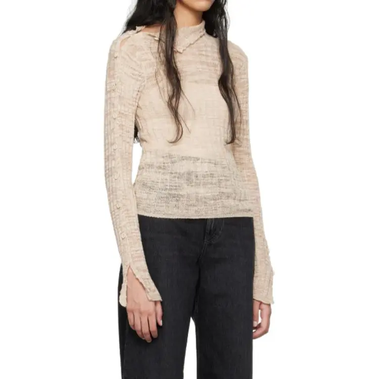 Acne Studios Sheer Ribbed Turtleneck Pullover-4