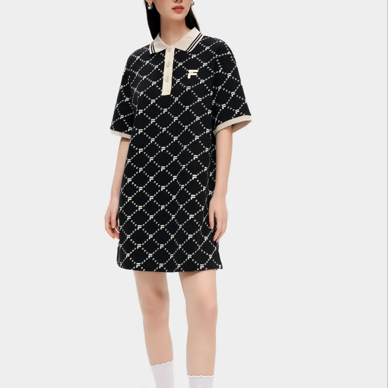 FILA FUSION FOB Series Short Sleeved Dress Women's Pitch Black-2