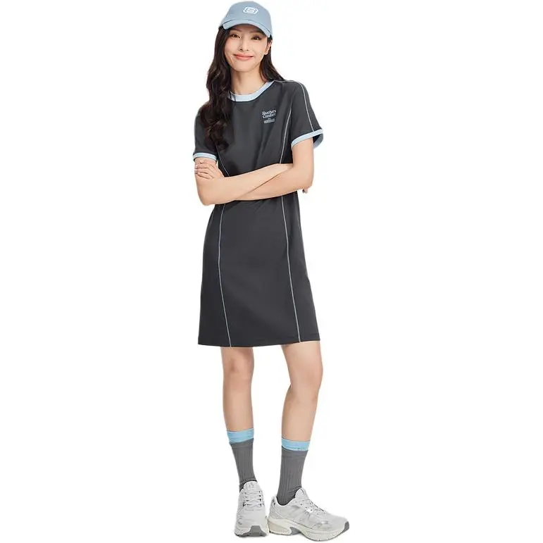 Skechers Short Sleeved Dress Women's Smoky Gray-1
