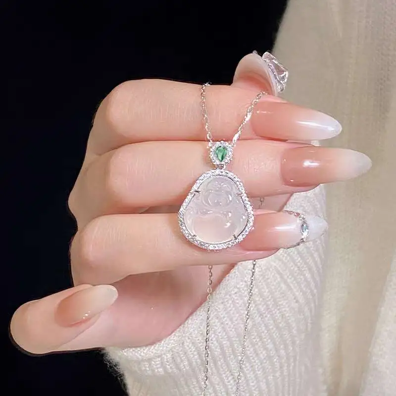Grace Chalcedony Jade Necklaces Unisex-2