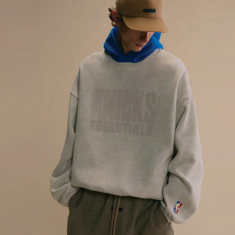 Fear Of God Essentials Knicks 'Light Heather/Blue' Hoodie-2