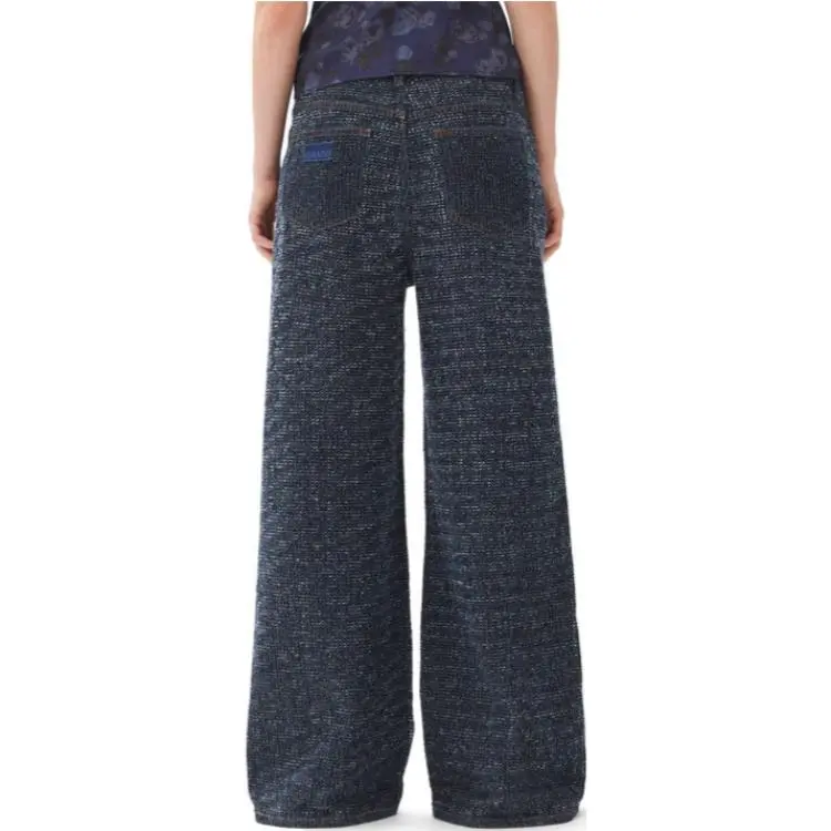 GANNI Wide leg Denim Trousers-4