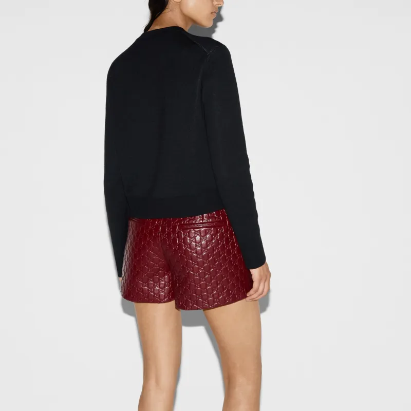 GUCCI Logo Intarsia Knit Cardigan-2