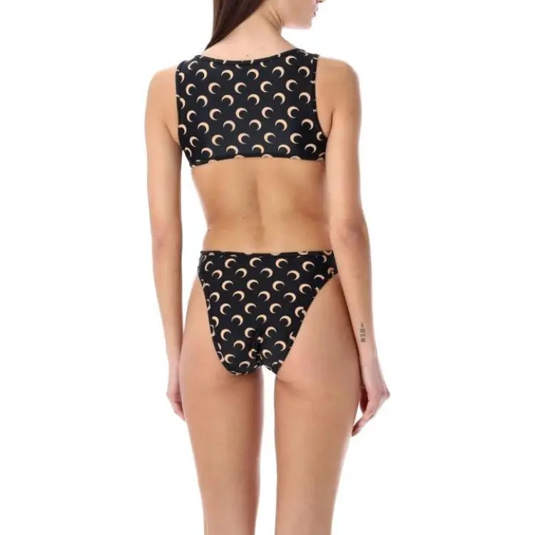 Marine Serre Allover Moon Printed One Piece Swimsuit-3