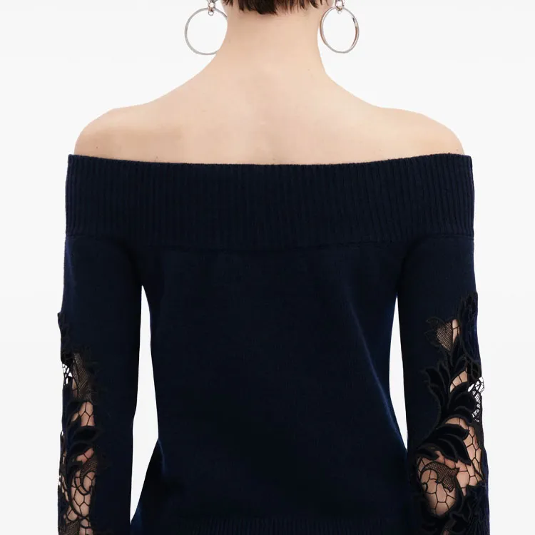 Oscar De La Renta Peony Velvet Guipure Jumper-5