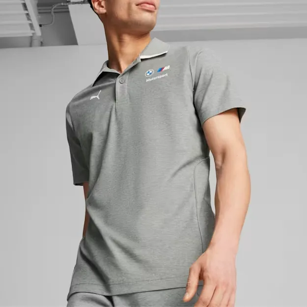PUMA BMW M Motorsport SS24 Polo Shirt Men's Gray-2