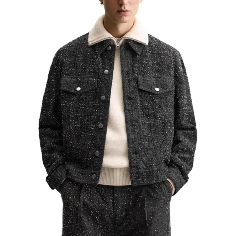 ZARA Denim Jackets Men Black-4