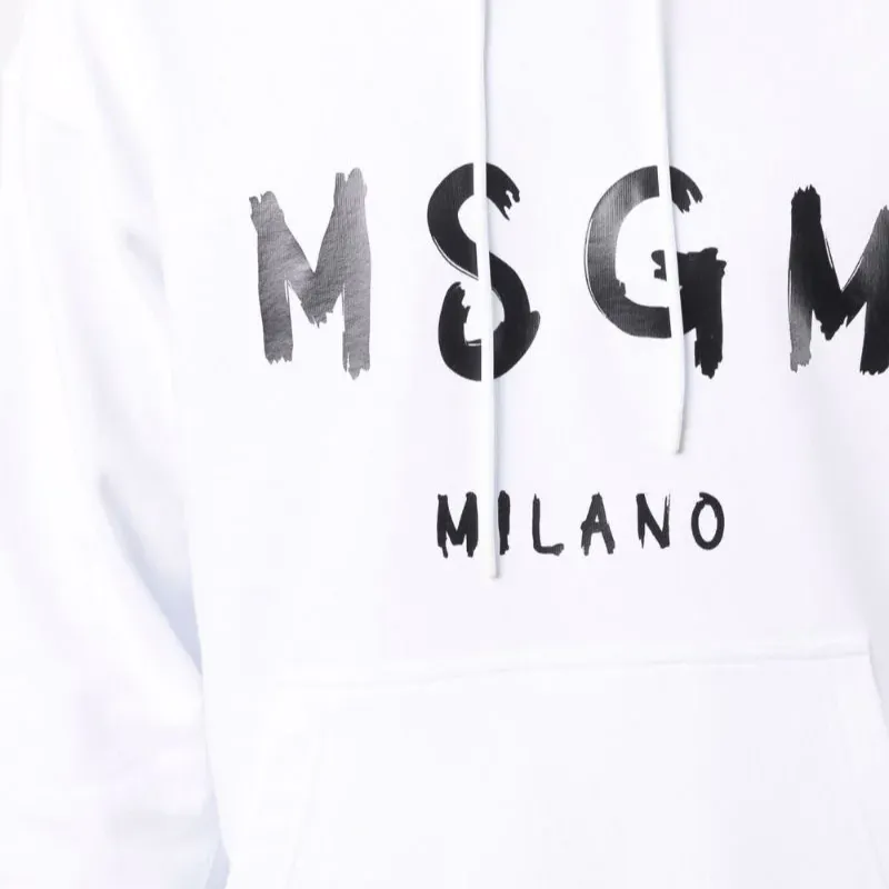 MSGM Logo Printed Drawstring Hoodie-4