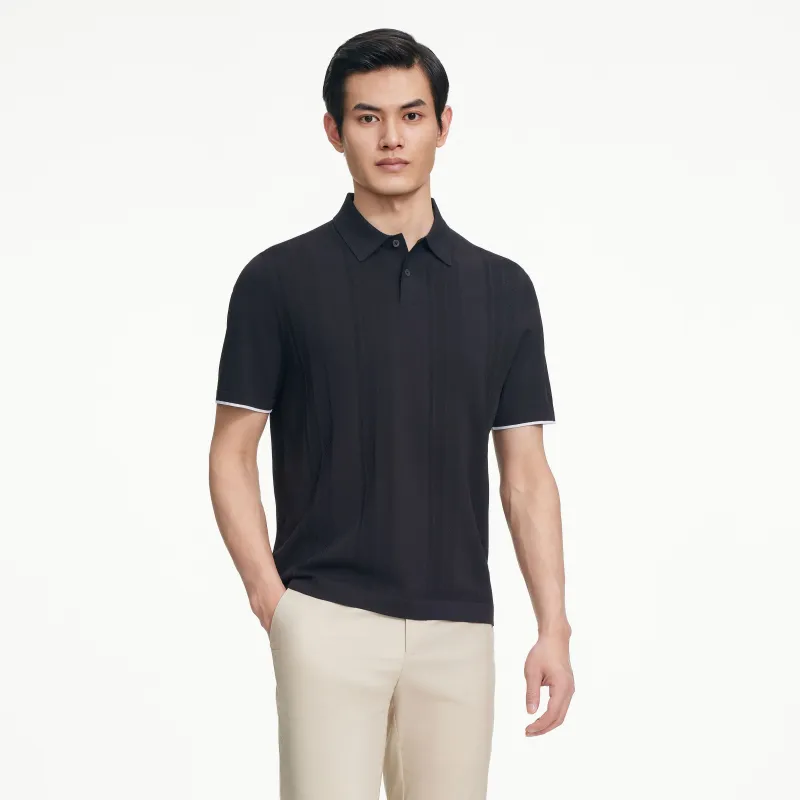 GOLDLION Spring Summer Polo Shirt Men's Multi Specification Dark Brown-2
