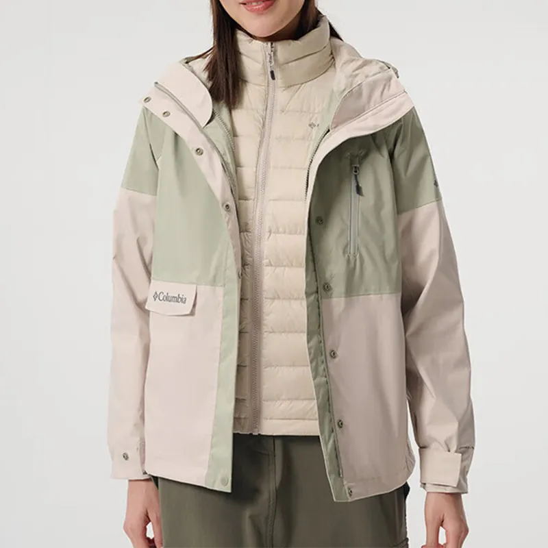 Columbia City Outdoor Collection Water Resistant Windproof Breathable Warm Windbreaker Jacket Women's Apricot-2