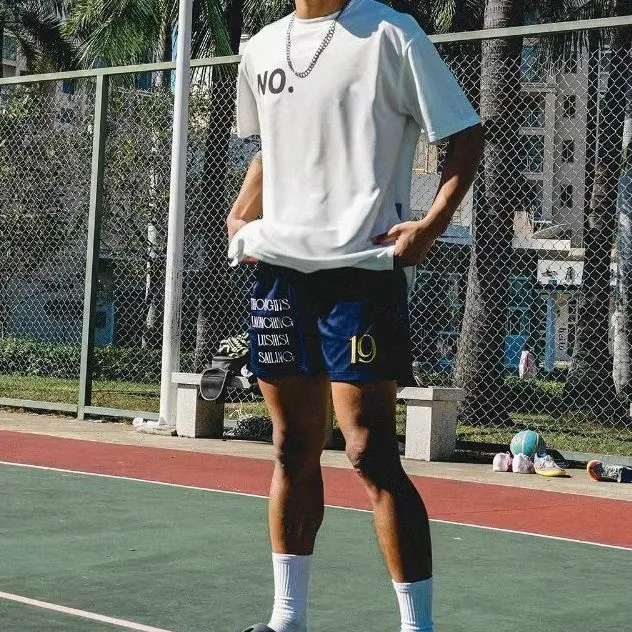 LUSHISI Basketball Shorts Unisex Navy Blue-2