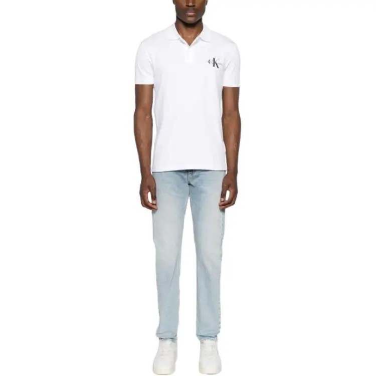 Calvin Klein Logo embroidered Piqué Polo Shirt-3