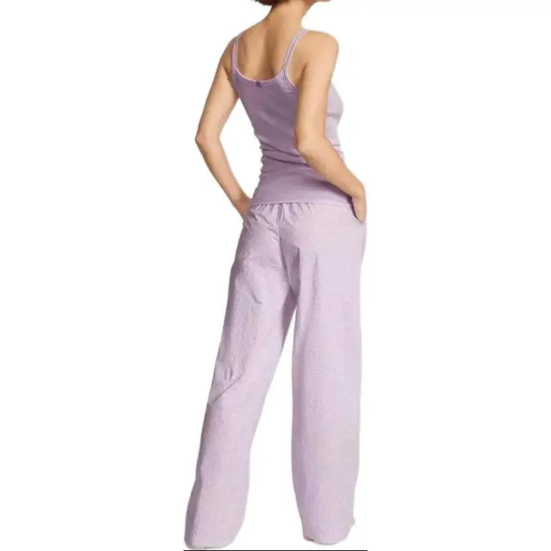 Victoria's Secret Cotton Tank Tee-Jama Set Pajama Set Women's Light Purple Polka Dot-2