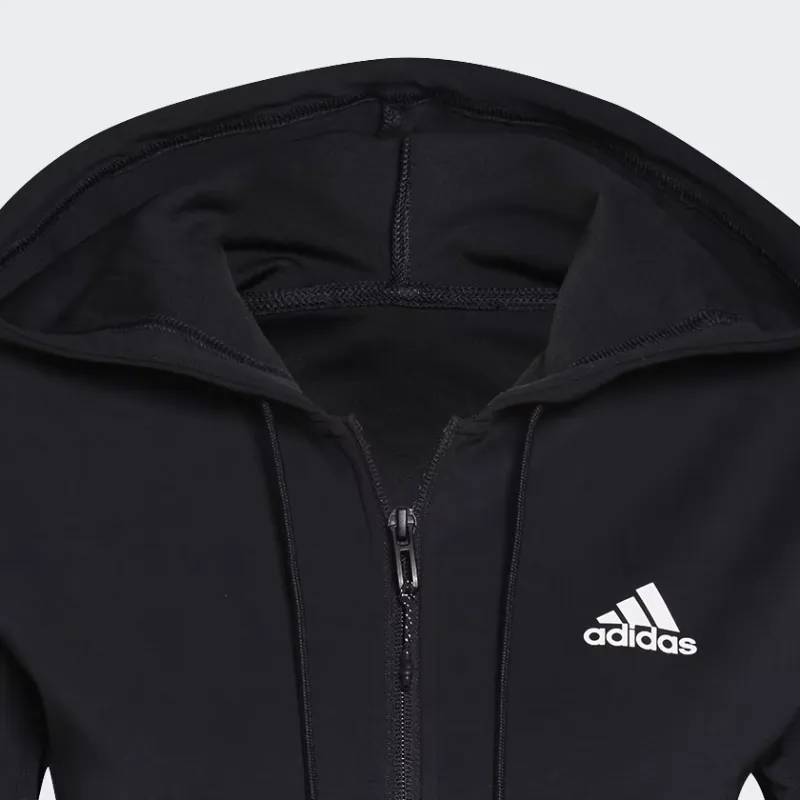 Adidas Lil Stripe Wedgiedesigned 2 Move Cotton Touch Hoodie Jackets Coats Women's Black-4