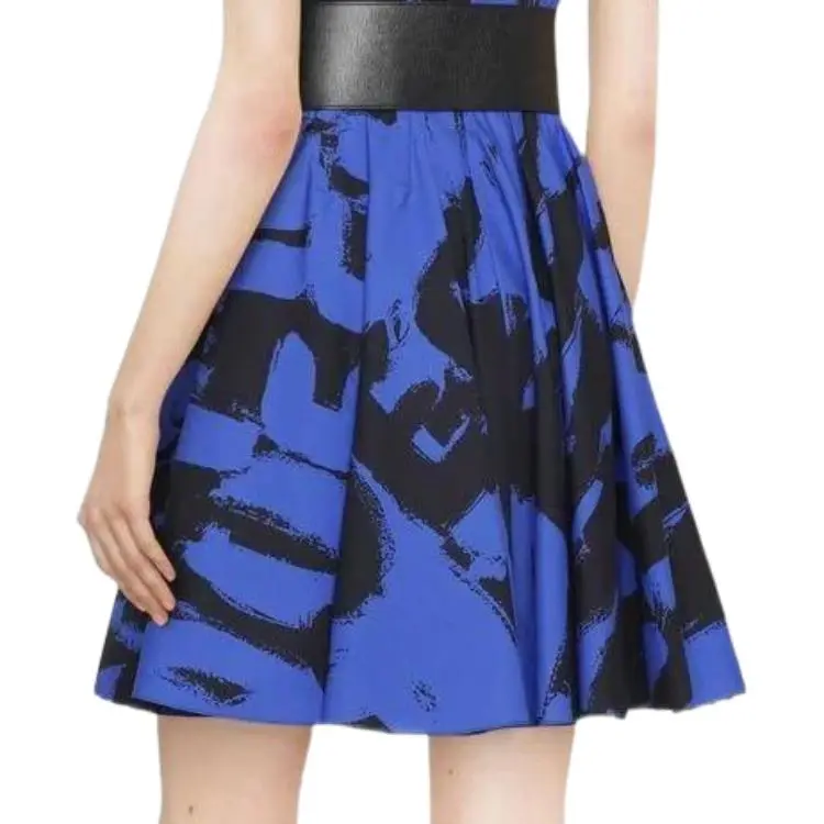 Alexander McQueen Graffiti print Sleeveless Flared Dress-3